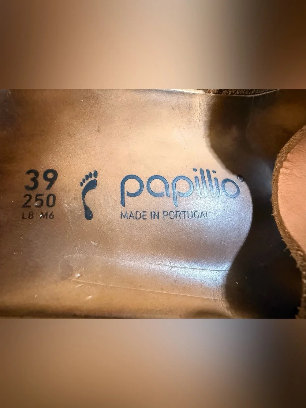 Papillio Leather Insole with Blue Logo